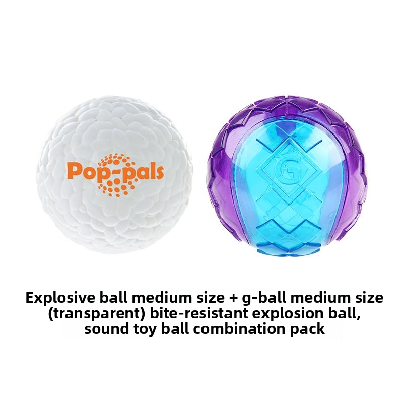 Popping ball dog toy