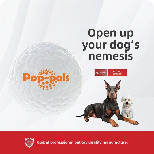 Popping ball dog toy
